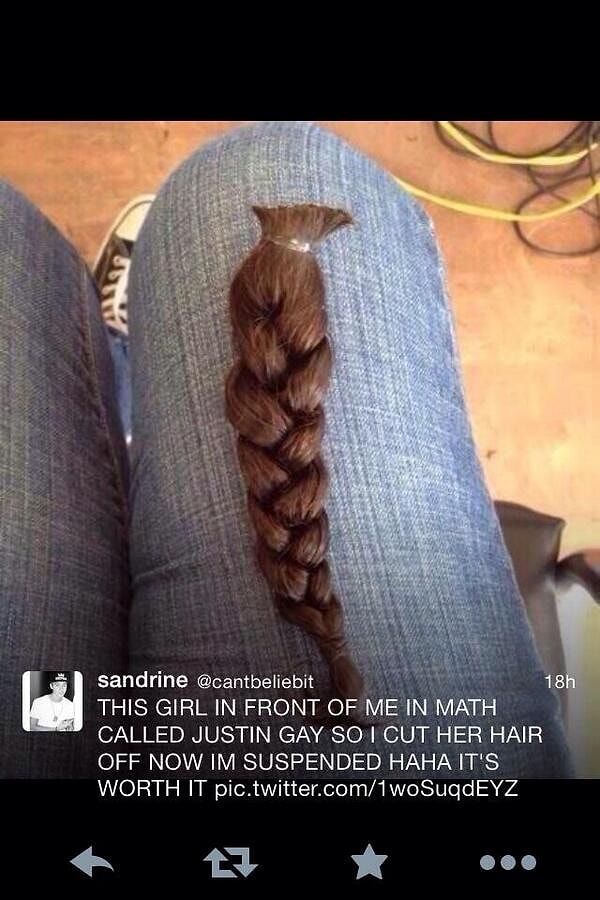 12. Когда девушка, сидящая впереди, назвала Бибера геем...