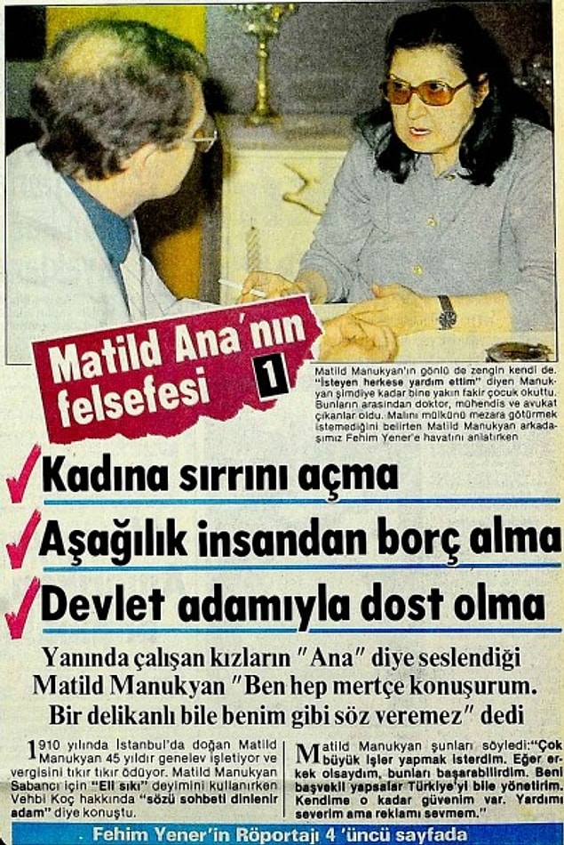 Matild Manukyan, 2001 yılında kalp krizi sebebiyle hayatını kaybetti ve çok konuşulan bir miras bıraktı.