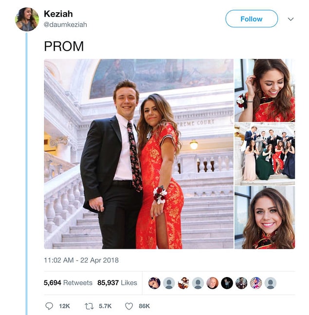 Utah'dan bir genç baloda giydiği qipao ya da Kanton Lehçesi'nde cheongsam diye bilinen geleneksel Çin kıyafetinin fotoğraflarını paylaştıktan sonra internette tartışmalara yol açtı.