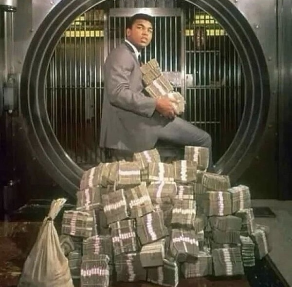 2. Мохаммед Али и деньги, которые он заработал.