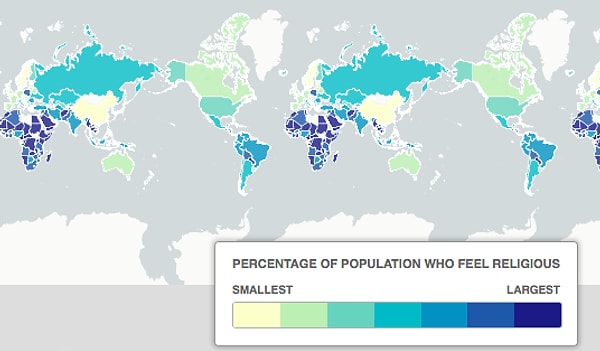 Наименее религиозные страны (для сравнения ;) :