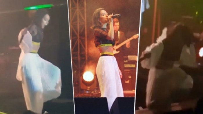 Inna, İstanbul Konserinde Sahneden Düştü!