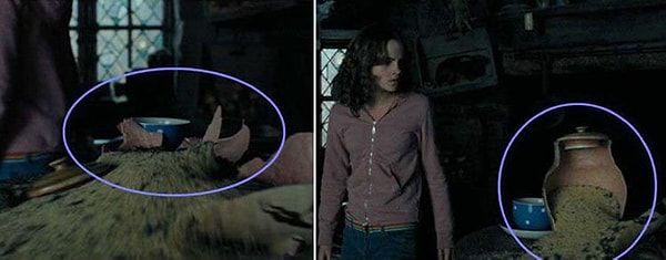 5. В фильме "Гарри Поттер и узник Азкабана" горшок магическим образом наполовину восстановился