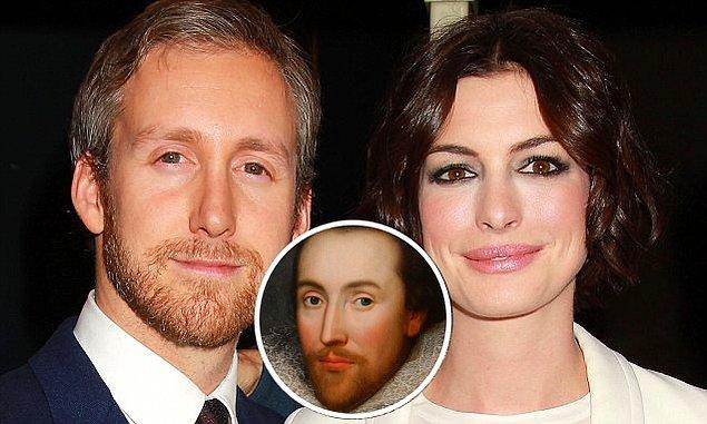13. Ünlü oyuncu Anne Hathaway'in eşi Adam Shulman, fiziksel olarak William Shakespeare'e benziyor. İlginçtir ki, William Shakespeare'in karısının adı da Anne Hathaway'di.