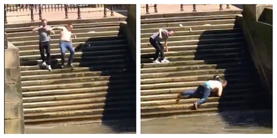 Когда очень хочется искупаться в Темзе, но ты не подумал о скользких ступеньках