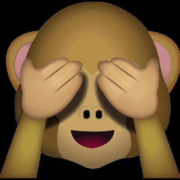 14. Bu maymun üç maymun olarak bilinen omerta’nın parçalarından birini temsil ediyor. Yani 'görmedim' anlamına geliyor. Utandığı söylenemeyeceği gibi emojisi olarak kullanmak da hatalı.