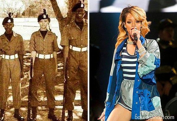 8. Rihanna askeri lisede okuyor ve rütbeli asker olmaya hazırlanıyordu.