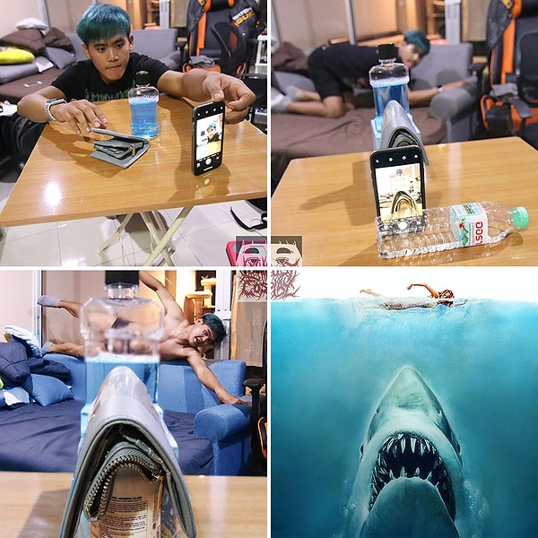 13. Закосплеить фильм "Челюсти" в домашних условиях не так-то просто, но парень справился!