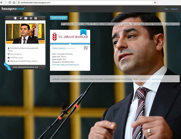 Selahattin Demirtaş Cumhurbaşkanlığı seçimi hesap numaraları