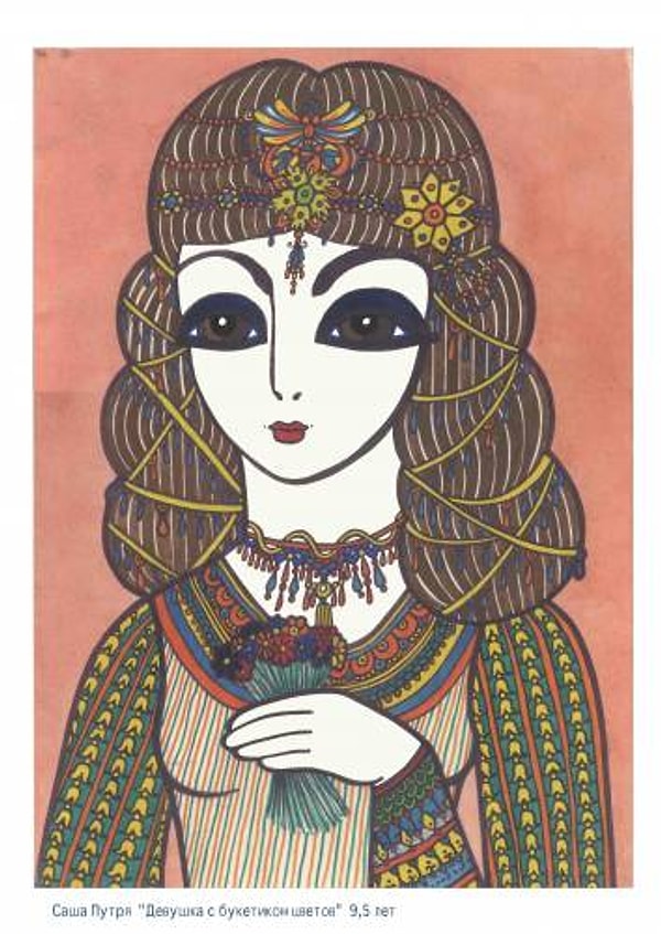 10. "Девушка с букетиком цветов"