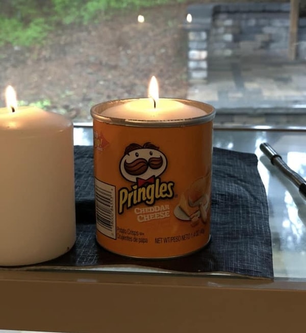 5. Упаковка из-под Pringles вместо подсвечника? Можем, умеем, практикуем