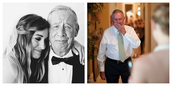 40 эмоциональных фото, на которых отцы впервые видят своих дочерей в свадебных платьях