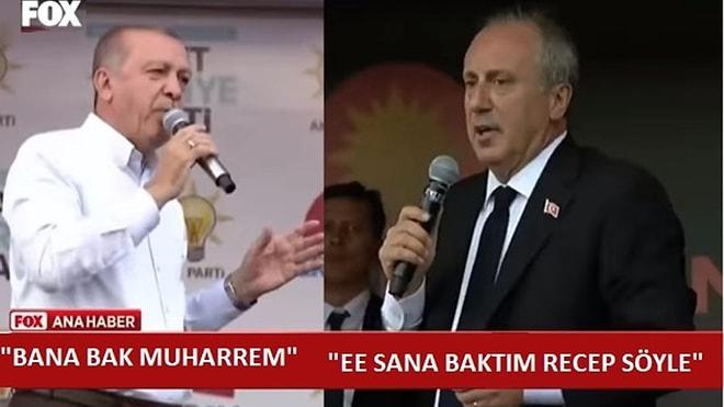 Erdoğan ile Muharrem İnce'nin Seçim Meydanlarından Mizaha Konu Olan Atışması: 'Bana Bak Muharrem'