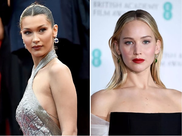 2. Белла Хадид и Дженнифер Лоуренс