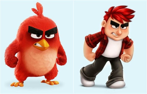 6. А "злобная птичка" - на хулигана с соседского двора.