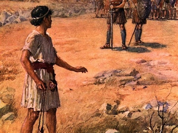 8. В Библии написано, что молодой Давид, будущий царь Иудеи и Израиля, победил...?