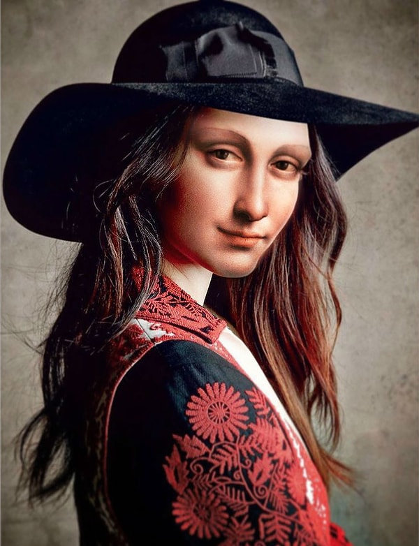 12. А так бы выглядела Мона Лиза, если бы жила в наше время и фотографировалась для Vogue :)