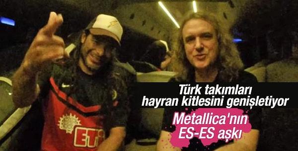 16. Metallica bas gitaristi Rob Trujillo'nun,  Megadeth'den David Ellefson ile röportajında Eskişehirspor forması giymesi