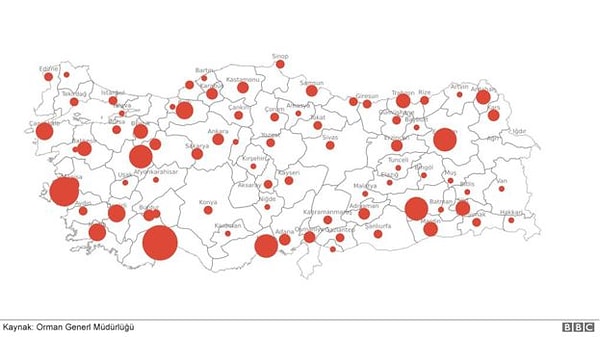 Antalya orman yangınlarında birinci sırada.