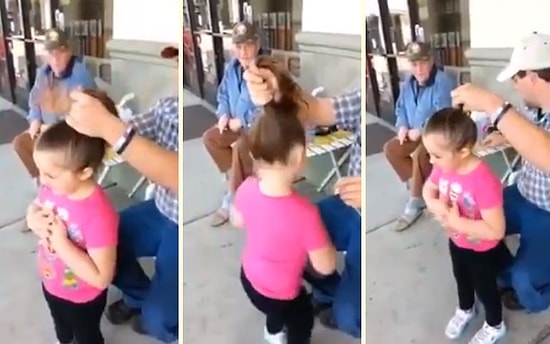 Kızının Saçlarını Toplamak İçin Pratik Bir Çözüm Bulan Yaratıcı Baba