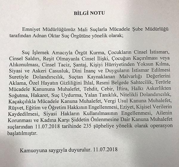 İstanbul Emniyet Müdürlüğü, Mali Suçlarla Mücadele Şube Müdürlüğü ekiplerinin operasyonla ilgili bilgi notu şöyle: 👇