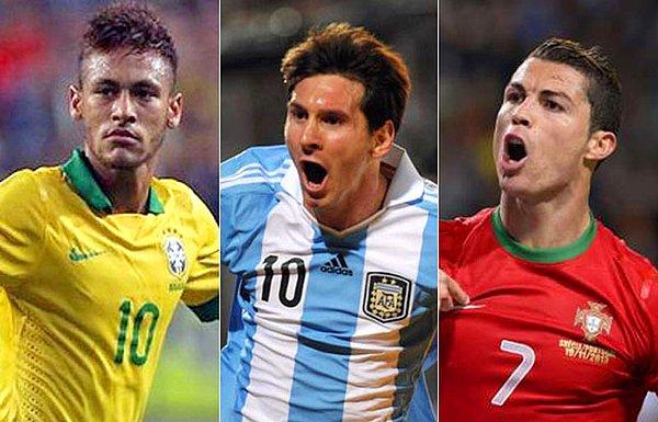 16. Neymar, Messi ve Ronaldo'nun Dünya Kupası'nda yarı finali bile görememesi.