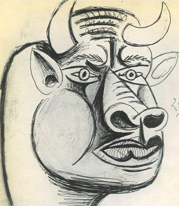 Picasso'nun Guernica için yaptığı eskizlerden birkaçı: