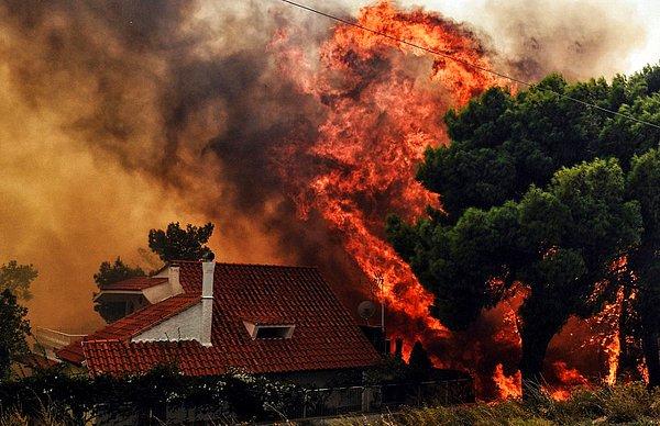 Gece yarısından sonra açıklama yapan Hükümet Sözcüsü Dimitris Canakopulos, bölgede aynı anda 15 değişik yerde yangın çıktığını, şiddetli rüzgârın ise yangının kısa sürede kontrol dışına çıkmasına neden olduğunu söyledi.
