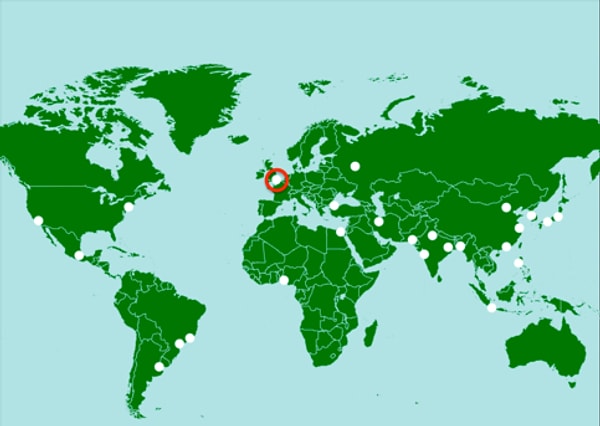 1. Какой город отмечен красным кружочком?
