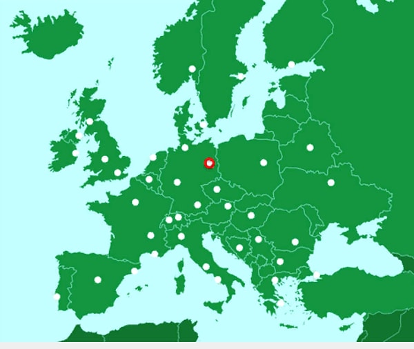 15. Какой город отмечен красным кружочком?