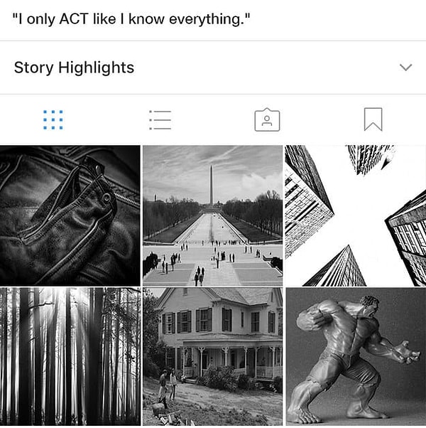 4. Чей это ч/б Инстаграм?