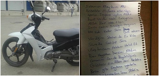 Önce Motosikleti Çaldı Sonra Bir Notla Geri Getirdi: 'Vicdan Azabı Çekiyorum, Zararı Ödeyeceğim'