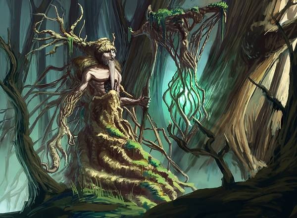 9. Как звали духа лесов, живущего в пещерах и у журчащих источников, который пугал людей своим криком?