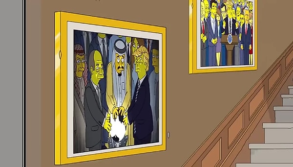 9. Предсказания "Симпсонов" порой поражают своей точностью! В одном из эпизодов Дональд Трамп встречается с королем Саудовской Аравии и президентом Египта...