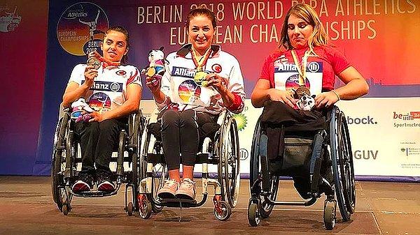 7. Almanya'da düzenlenen 2018 Para Atletizm Avrupa Şampiyonası'nda yarışan milli sporcularımız Zübeyde Süpürgeci, Hamide Kurt ve Zeynep Acet iki altın ve bir gümüş madalya kazandı.