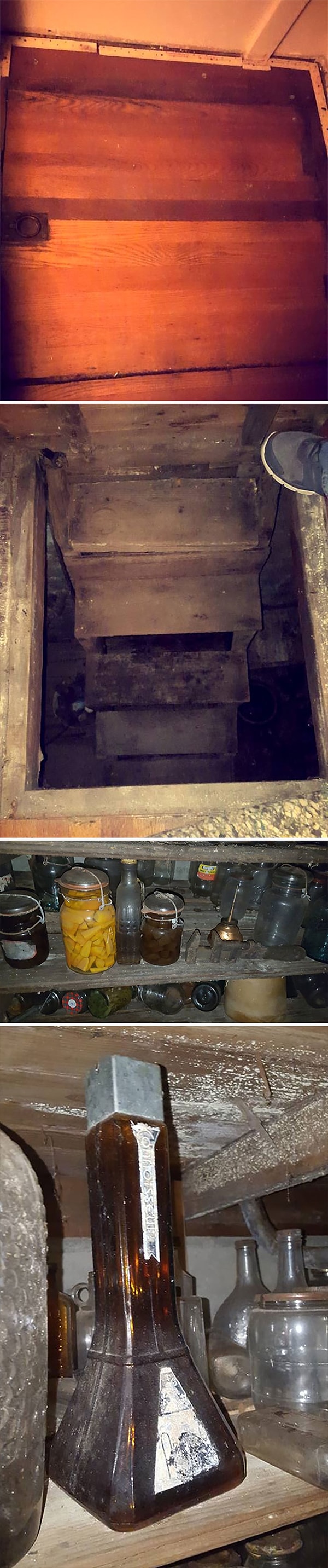 9. "Друг решил поменять ковер и случайно нашел небольшой погребок с соленьями и приятным сюрпризом"