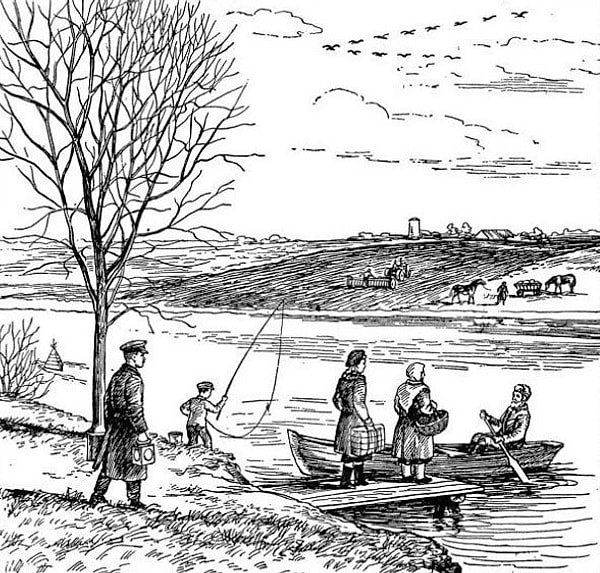 5. В какую сторону на картинке течёт река: на юг, север, запад или восток?