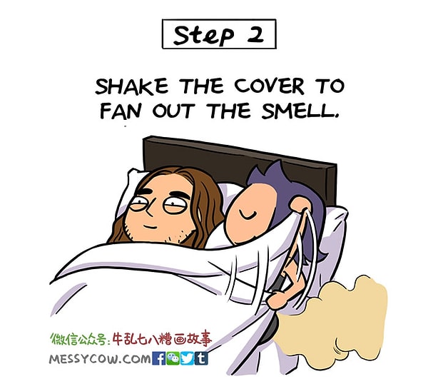 10. Шаг 2: Потрясите одеяло, чтобы избавиться от запаха.