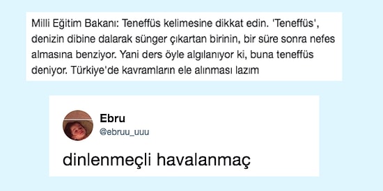 'Teneffüs' Kelimesi Kavramını Doğru Bulmayan Milli Eğitim Bakanına Gelen Yeni Kelime Önerileri