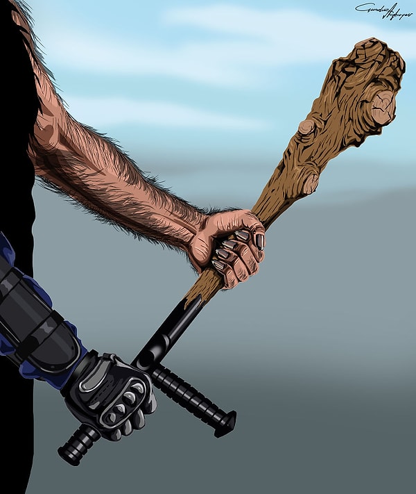 3. "Человеческая рука строит дома и мосты, создаёт потрясающие произведения искусства, литературные и музыкальные произведения, но в то же время она по-прежнему играет решающую роль в разрушении и насилии".