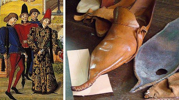 5. 15. yüzyılda moda olan Crakow ayakkabıları.