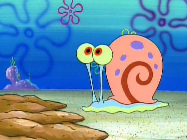 7. А как зовут питомца Губки Боба?