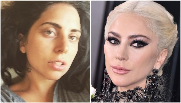 14. Леди Гага практически неузнаваема (но все также прекрасна) без макияжа