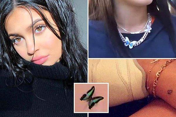 10. Kylie Jenner dövmesini yaptırmış olmasına rağmen kelebeklerden ölümüne korkuyor.