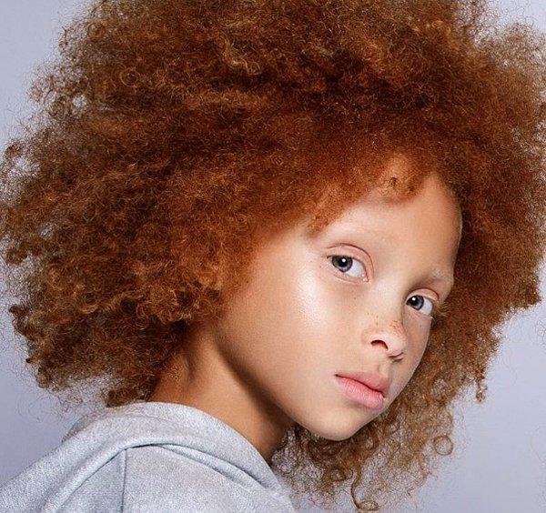 6. Model Eishia Brightwell'in kızı Legend Pearl, kızıl saçlı bir melez olarak karşımızda.