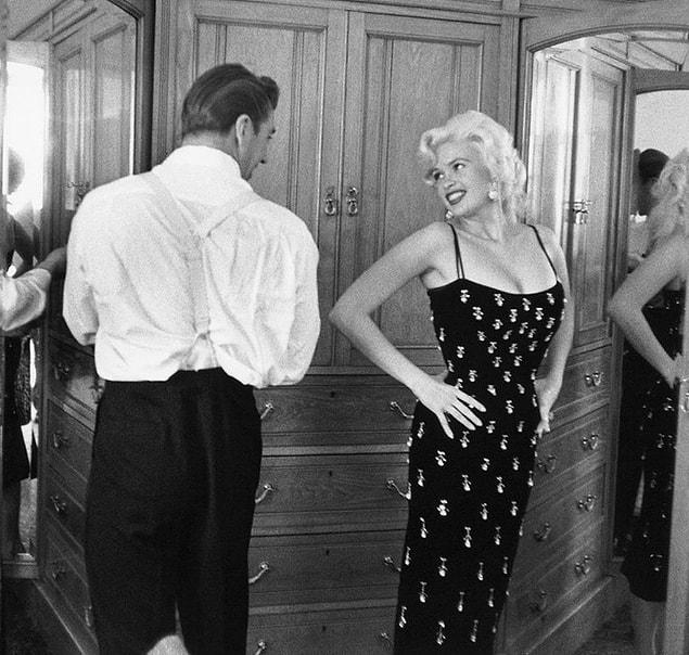 3. Jayne Mansfield with her husband Mickey Hargitay at the Cannes Film Festival, 1957