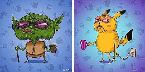 Hepimizin Sevdiği Karakterler Birer Kafein Bağımlısına Dönüşselerdi Nasıl Görünürlerdi?