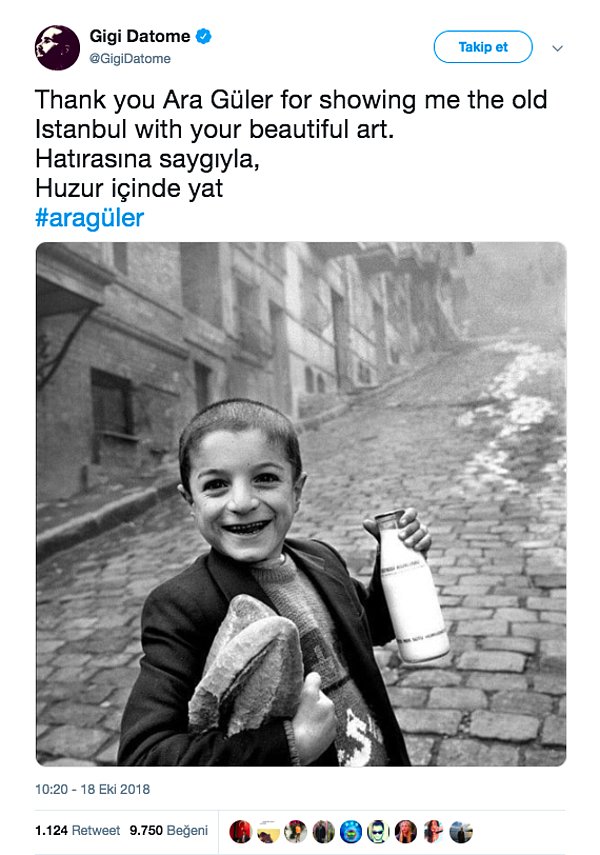 2. "Elinde süt ve ekmek tutan çocuk fotoğrafının Ara Güler’e ait olduğu iddiası."