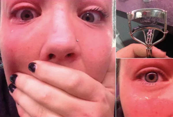 2. Вот что бывает, когда переусердствуешь с завивкой ресниц