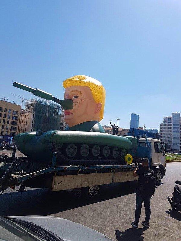 8. Beyrut'ta yapılan Trump protestosu